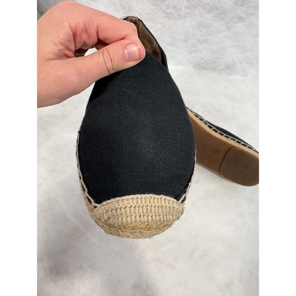 Vionic Valeri Black Canvas Espadrille Slip On Flats Orthotic Support 356VALE 8.5